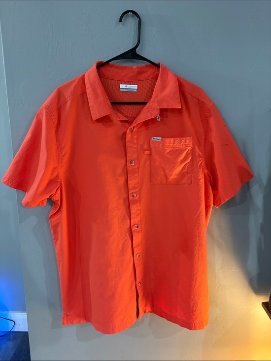 Columbia Other - Columbia Men’s Short-Sleeve Button-Down Shirt in Orange